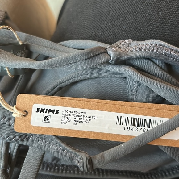 SKIMS Signature Swim Micro Scoop Top | Gunmetal | NWT | 2X - Picture 6 of 6